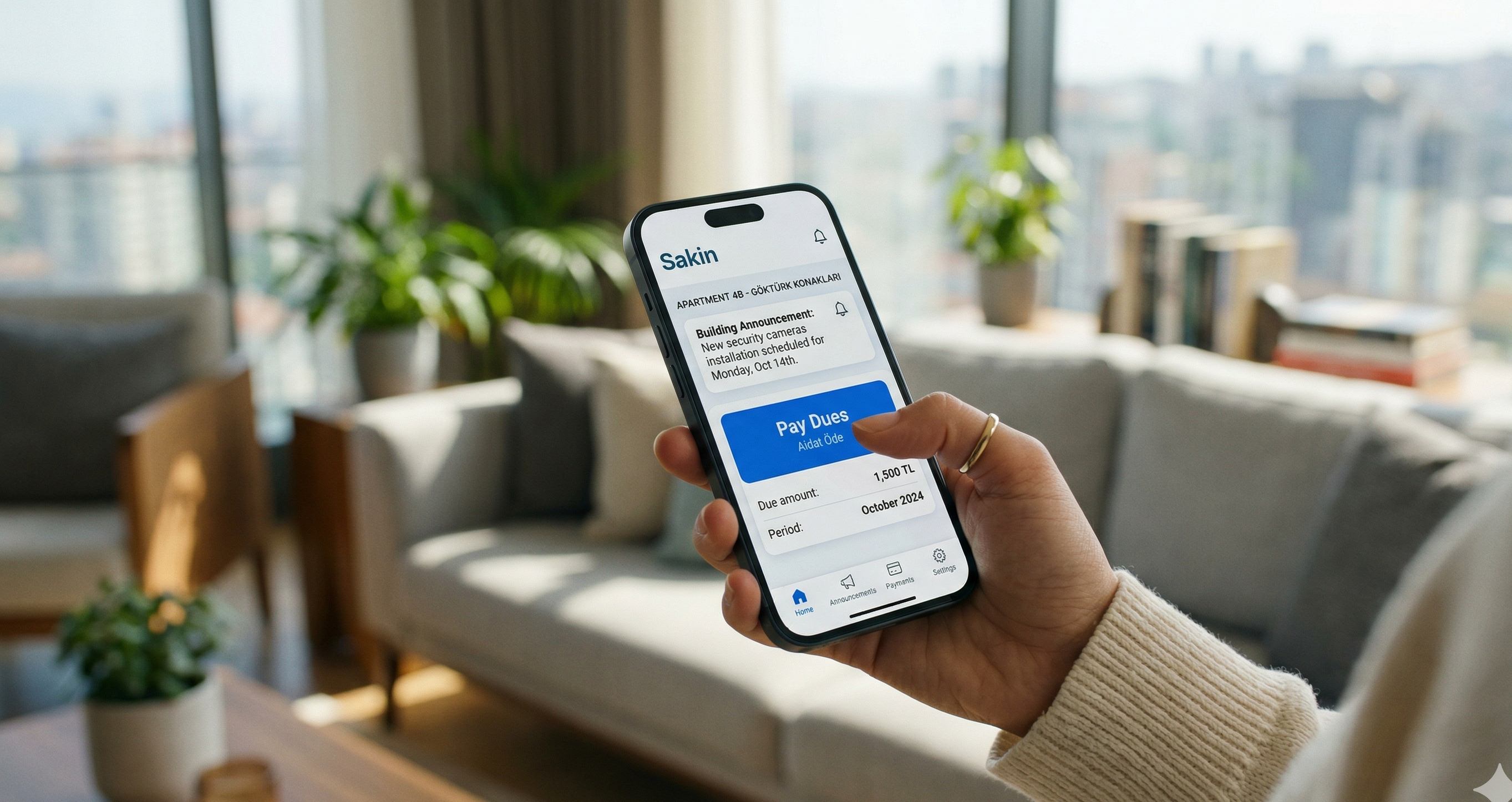 Sakin uygulaması mobil görünümü